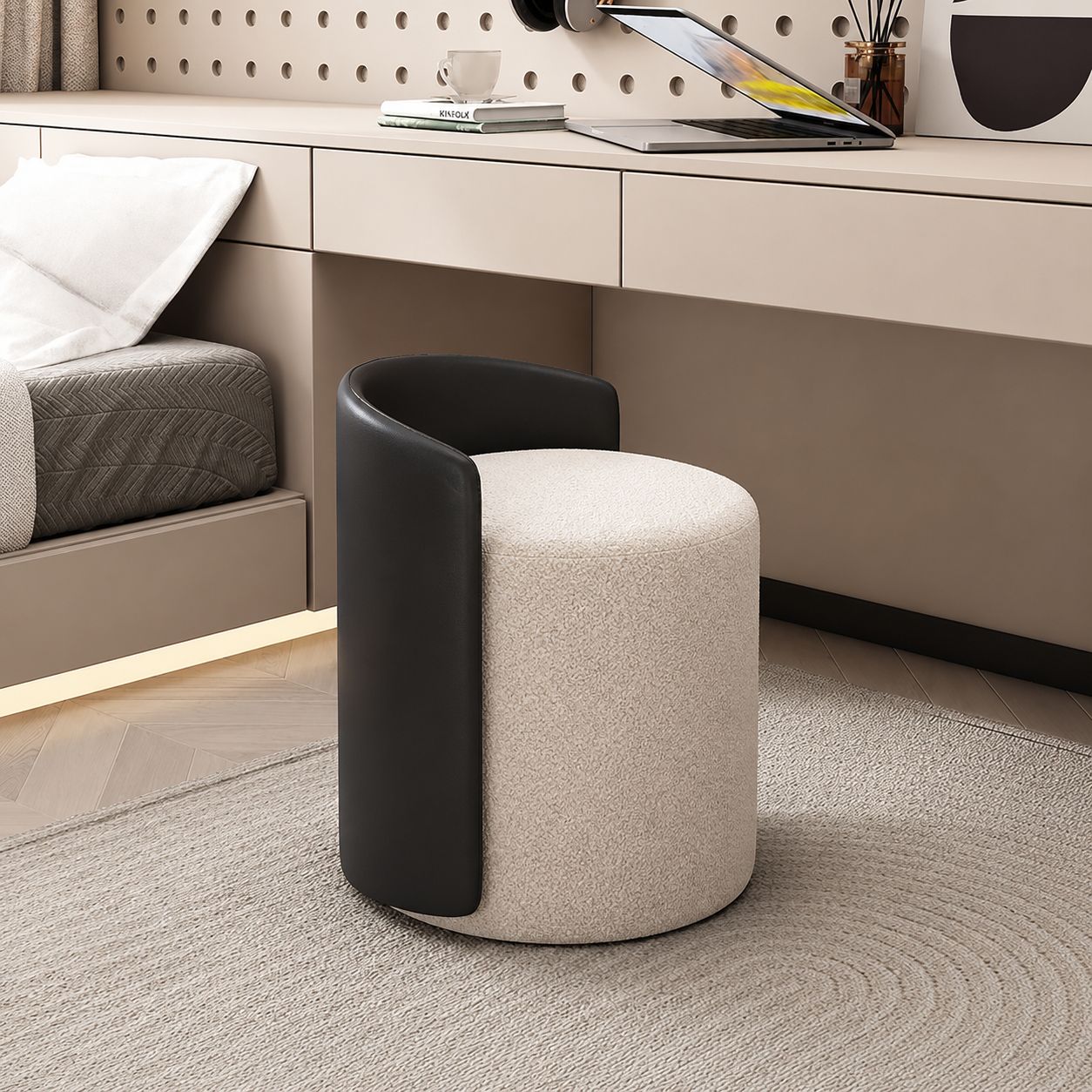 SofaVogue Orbit Ottoman - cream